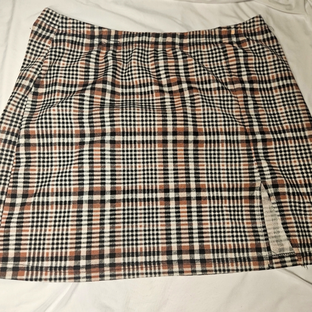Pink Plaid Mini Skirt